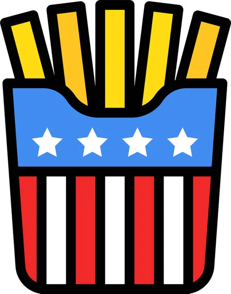 America Chips Food Icon Independencedayus Category — Stock Vector