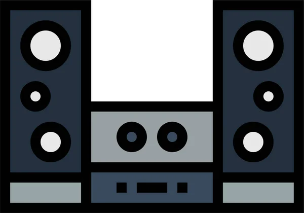 Audio Sound Speaker Icon Filledoutline Style - Stok Vektor