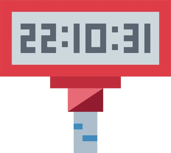 Clock Digital Electronics Icon Flat Style — Image vectorielle