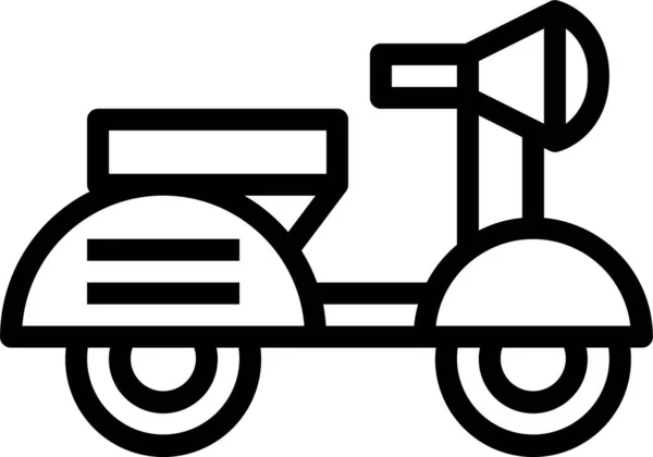 Moto Moto Scooter Icono Estilo Esquema — Vector de stock