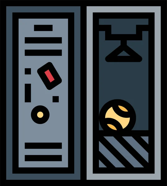 Closet Furniture Lockers Icon Filledoutline Style — Stock vektor