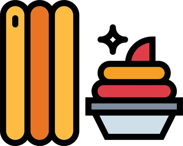 Churros Spanish Filledoutline Icon Filledoutline Style —  Vetores de Stock