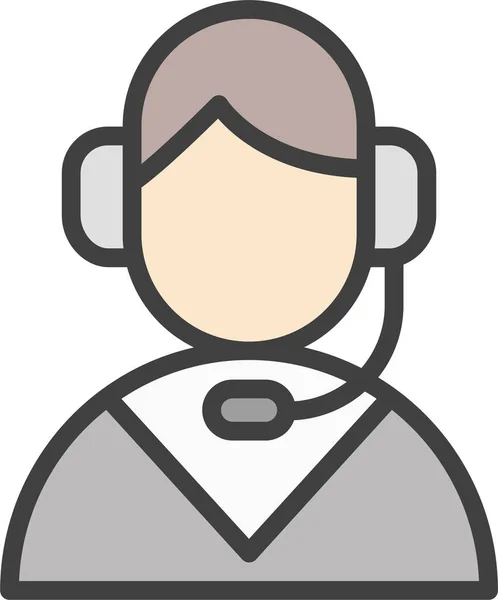 Call Center Headphone Help Icon — Image vectorielle