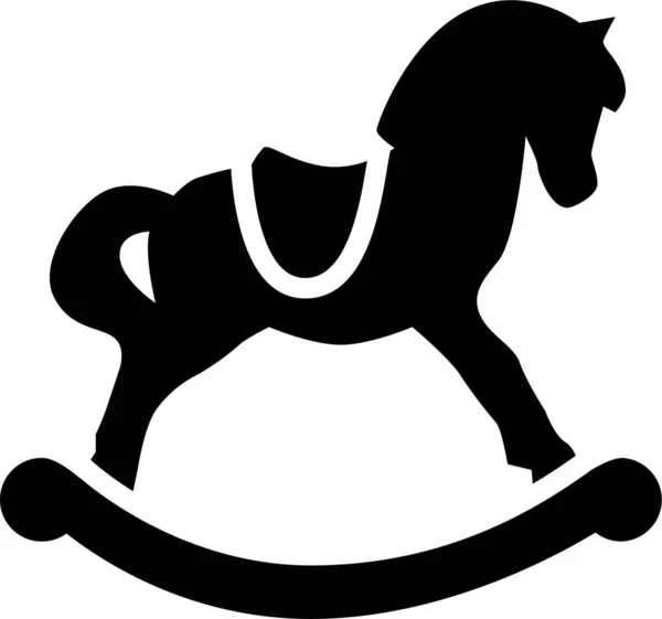 Лошадь Играть Ретро Икона Твердом Стиле — стоковый вектор