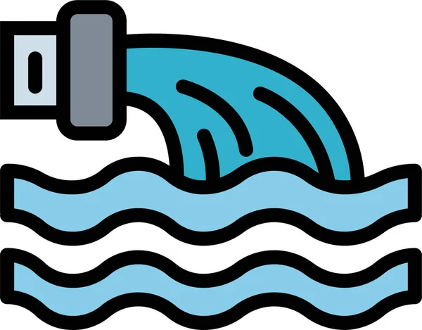 Ecology Sewer Waste Icon Filledoutline Style — Stockvector
