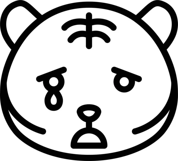 Animal Avatar Cry Icon Outline Style — ストックベクタ