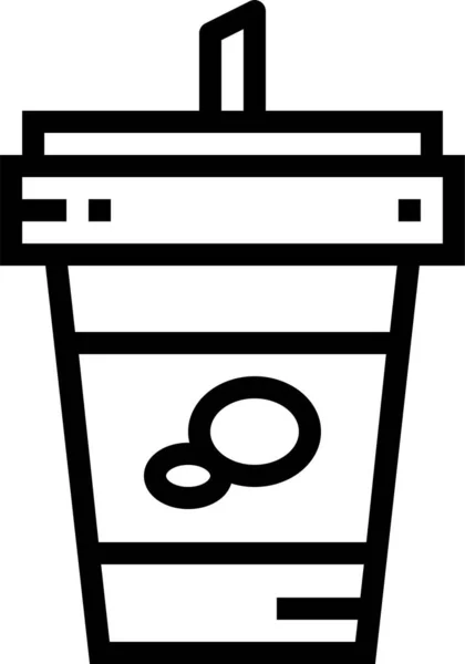 Μακριά Εικονίδιο Ποτό Καφέ Στυλ Περίγραμμα — Διανυσματικό Αρχείο