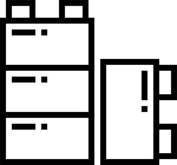 Blocks Cube Toy Icon Outline Style — Archivo Imágenes Vectoriales