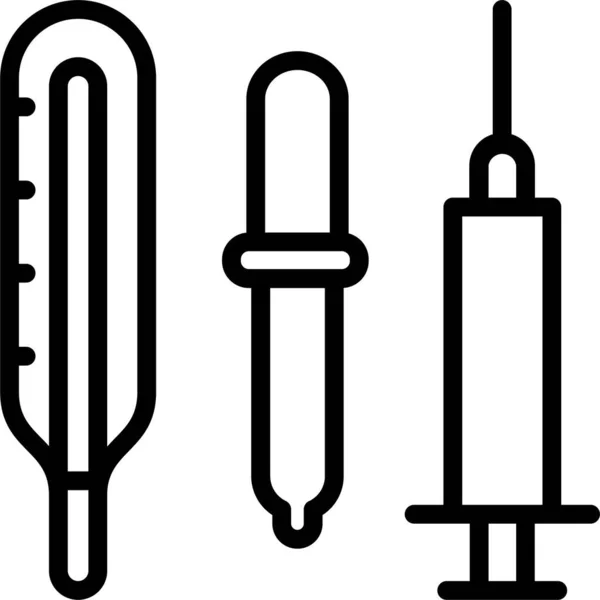 Dropper Medication Syringe Icon Outline Style —  Vetores de Stock