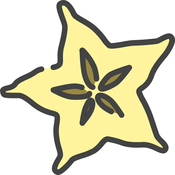Berry Carambola Food Icon Agriculturefarminggardening Category — Stockvector
