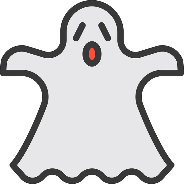 Personnage Fantôme Halloween Icône Dans Style Filledoutline — Image vectorielle