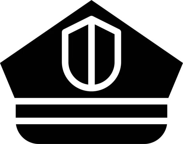 Hat Occupation Police Icon Solid Style — Wektor stockowy