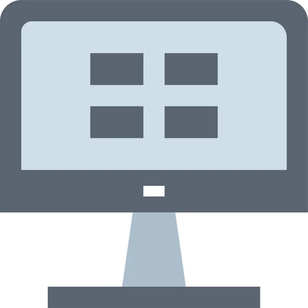 Computer Hardware Screen Icon Flat Style — Stok Vektör