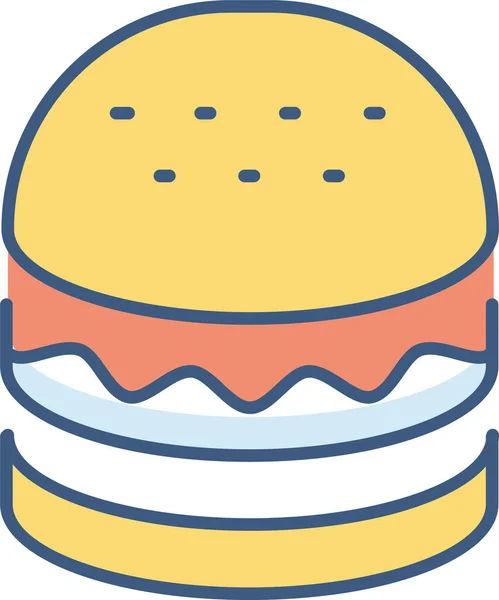 Burger Cheeseburger Fast Food Ikone — Stockvektor