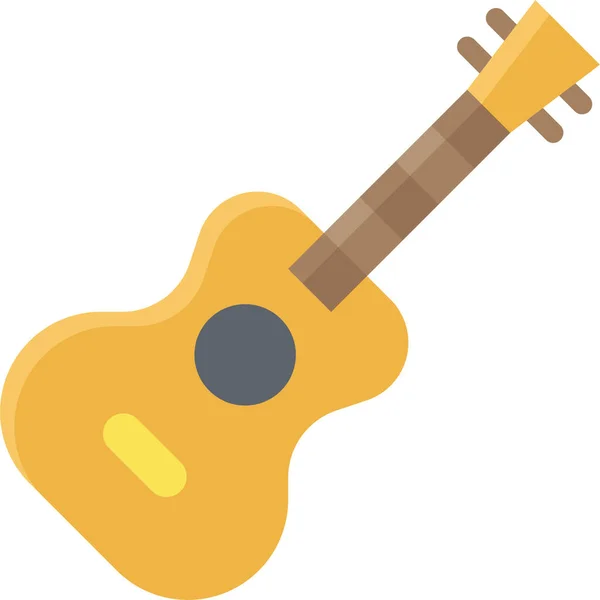 Gitara Instrument Muzyka Ikona Kategorii Latem — Wektor stockowy