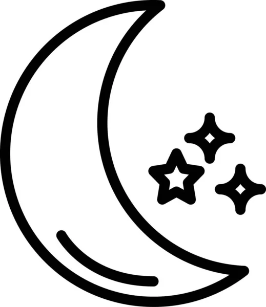 Astronomy Moon Night Icon Outline Style — Stock Vector