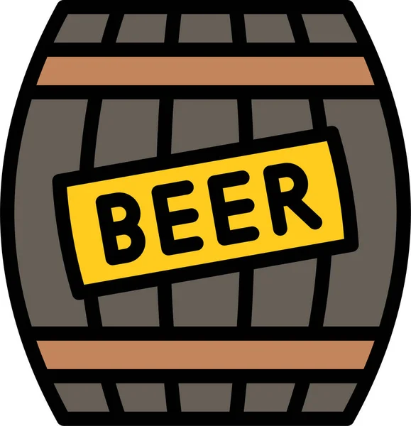 Ícone Cerveja Barril Álcool Estilo Filledoutline — Vetor de Stock