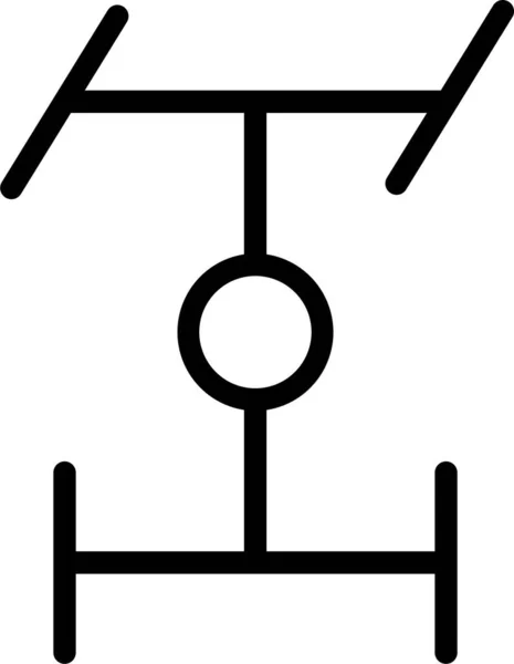 Laufwerk 4X4 Awd Symbol Umriss Stil — Stockvektor