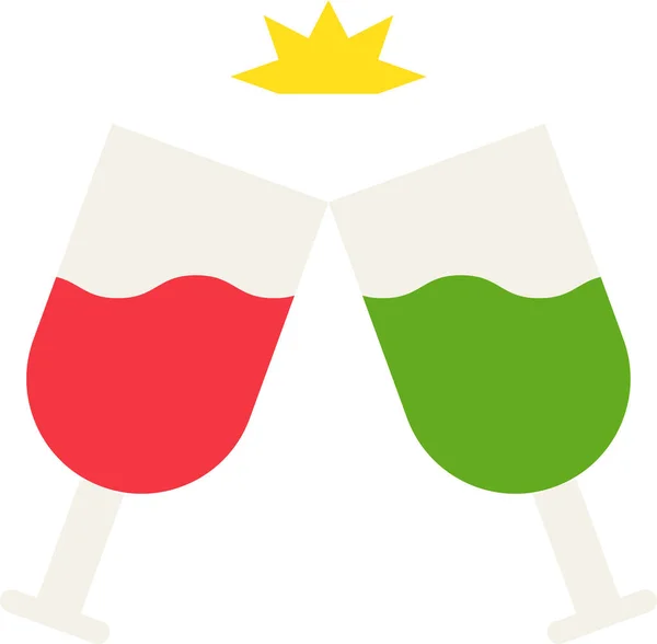 Celebración Bebidas Icono Navidad Estilo Plano — Vector de stock