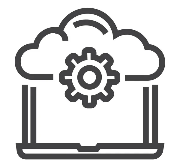 Cloud Computing Network Icon Outline Style — Stock Vector