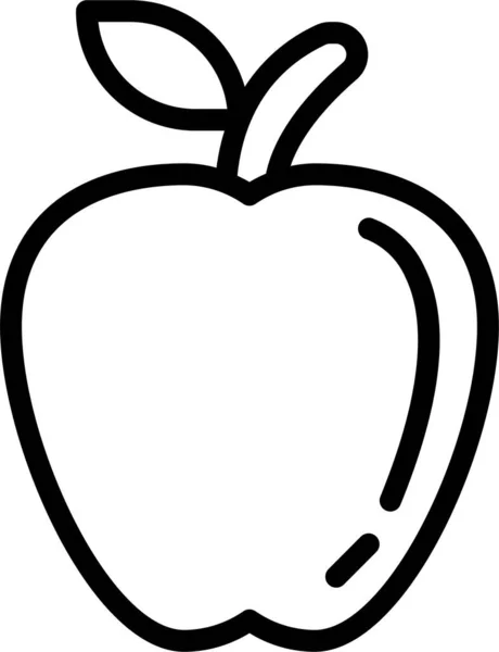 Icono Dieta Manzana Estilo Esquema — Vector de stock