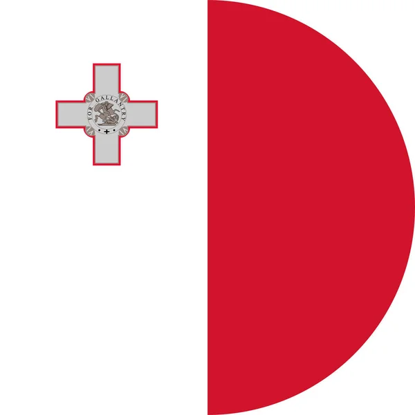 Land Vlag Malta Pictogram Platte Stijl — Stockvector