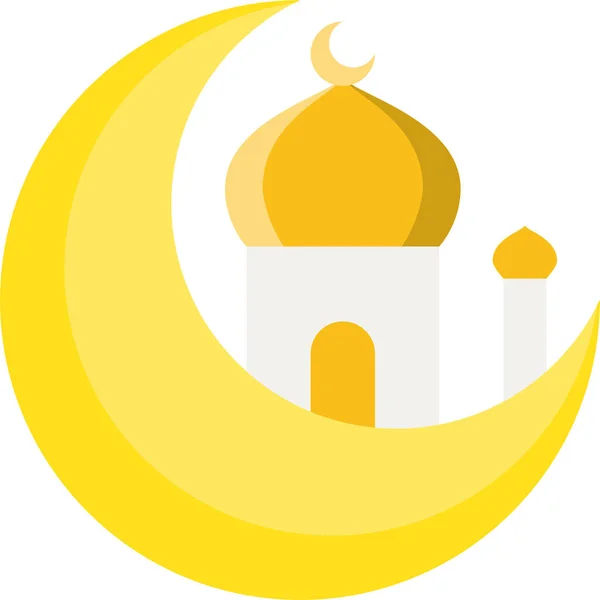 Icône Abrahamic Islam Lune Dans Style Plat — Image vectorielle