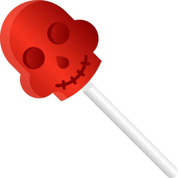 Halloween Lollipop Skull Icon Smooth Style — Stock Vector