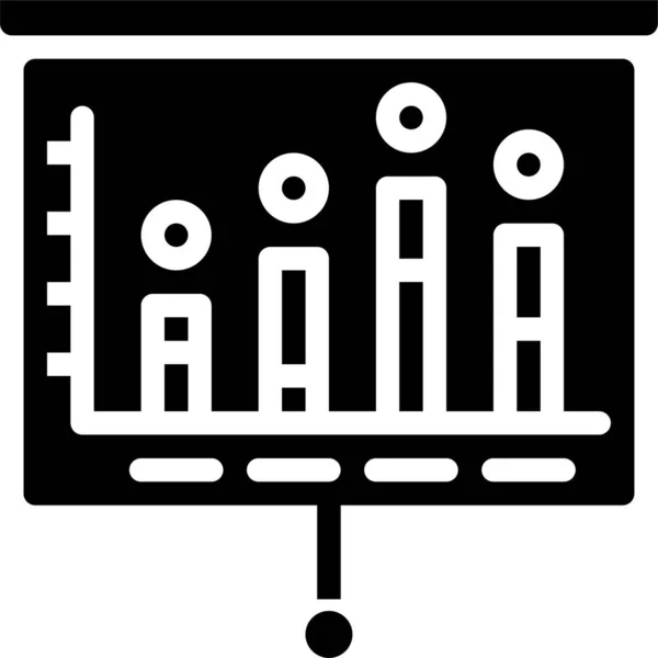 实心风格的商业图表图形图标 — 图库矢量图片