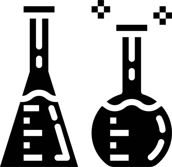 Chemiekolben Test Ikone Soliden Stil — Stockvektor