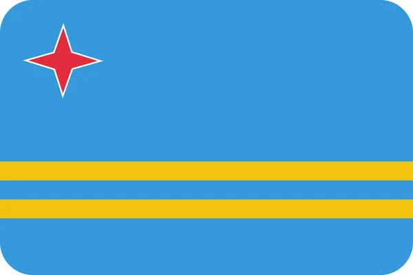 Aruba Country Flag Icon Flachen Stil — Stockvektor