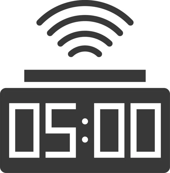 Alarm Alarm Clock Clock Icon Solid Style — Stock Vector