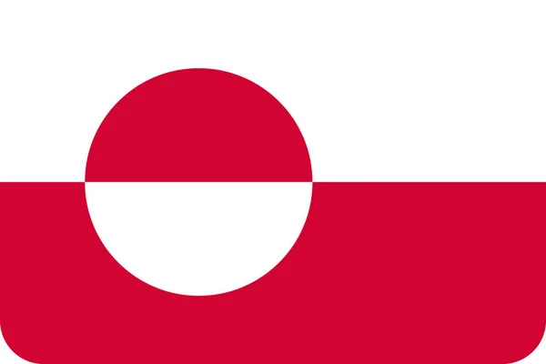 Country Flag Greenland Icoon Vlakke Stijl — Stockvector
