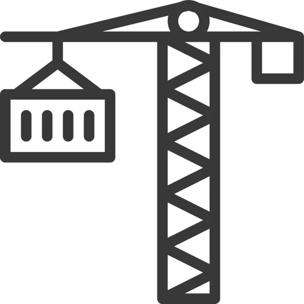 Ikon Logistik Pengiriman Crane Dalam Gaya Outline - Stok Vektor