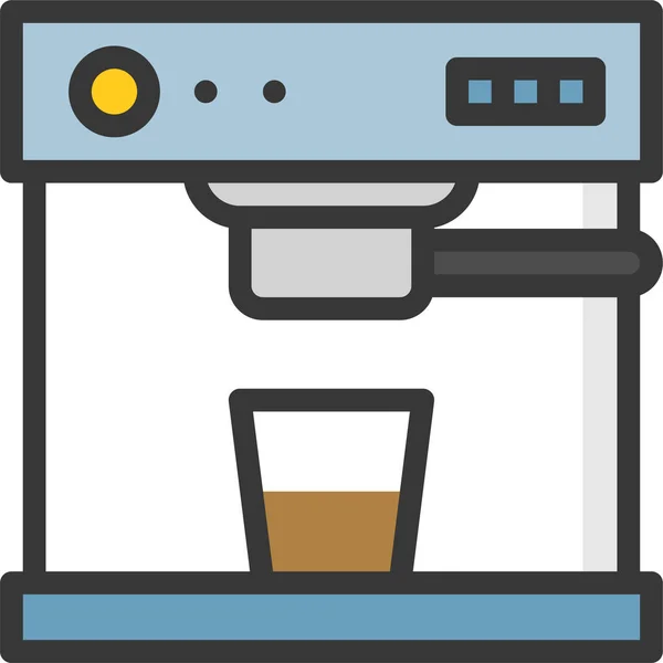 コーヒーマシンのキッチンアイコンファイル概要スタイル — ストックベクタ