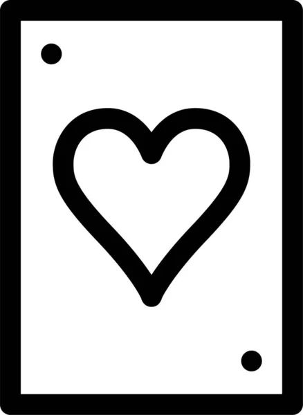 Icône Jeu Casino Carte Dans Style Contour — Image vectorielle