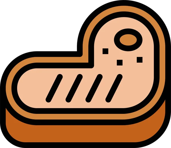 Barbecue Grilled Meat Icon Filledoutline Style — Stock Vector