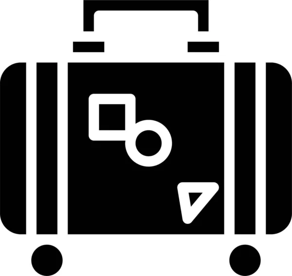 Gepäckkoffer Ikone Soliden Stil — Stockvektor