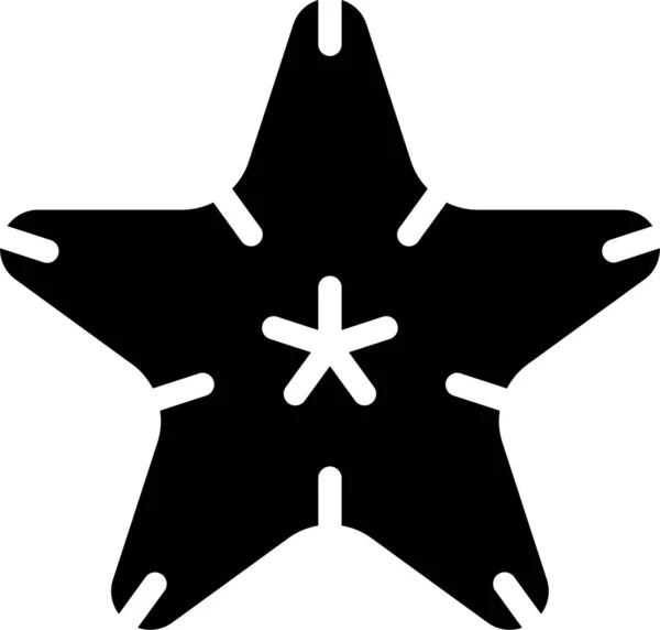 Animal Sea Starfish Icon Solid Style — Stock Vector