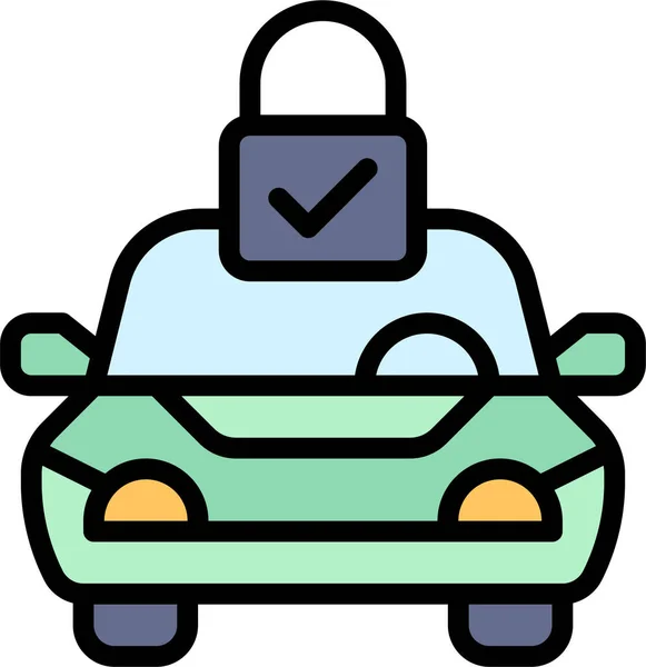 Parking Vehicle Lock Icon Filledoutline Style — Stock Vector