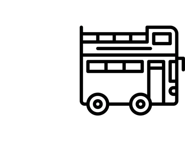 Transportfahrzeug Doppelstockbus Ikone Umriss Stil — Stockvektor