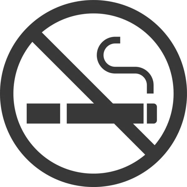 Nenhum Ícone Sinal Estrada Proibitivo Fumaça Estilo Sólido — Vetor de Stock