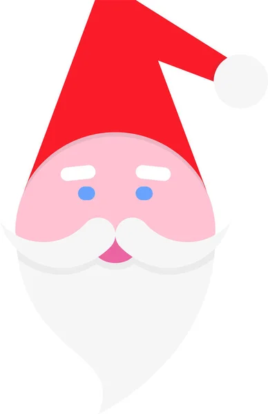 Beard Cap Christmas Icon Flat Style — Stock Vector