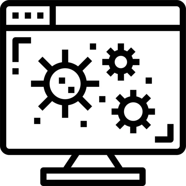 Biologi Computer Internet Ikon Sin Infrastruktur Kategori – Stock-vektor