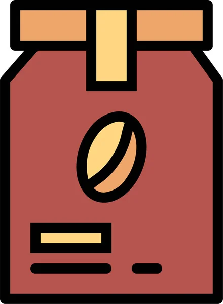 Zak Bonen Koffie Pictogram Filedoutline Stijl — Stockvector