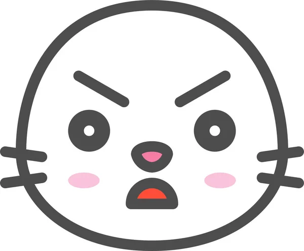 Animal Avatar Emoji Εικονίδιο Στυλ Γεμισμένο Περίγραμμα — Διανυσματικό Αρχείο