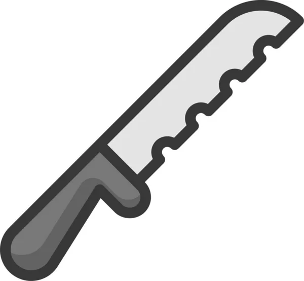 Couteau Pain Icône Des Ustensiles Cuisine Dans Style Filledoutline — Image vectorielle