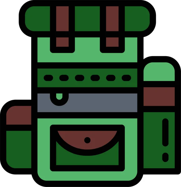 Bolso Mochila Del Ejército Icono Estilo Filledoutline — Vector de stock