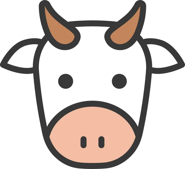 Animal Cattle Cow Icon Filledoutline Style — Stock Vector