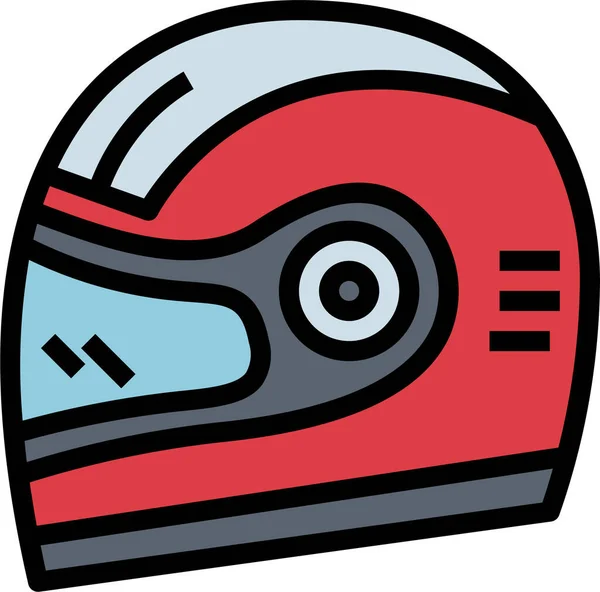 Ikona Zabezpieczenia Motocykla Kasku Stylu Filledoutline — Wektor stockowy